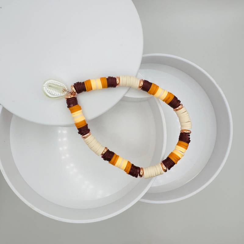 Sommer Armband in Beige Und Rot Rosegold Katsuki Sea Salt & Shells von SeaSaltandShellss