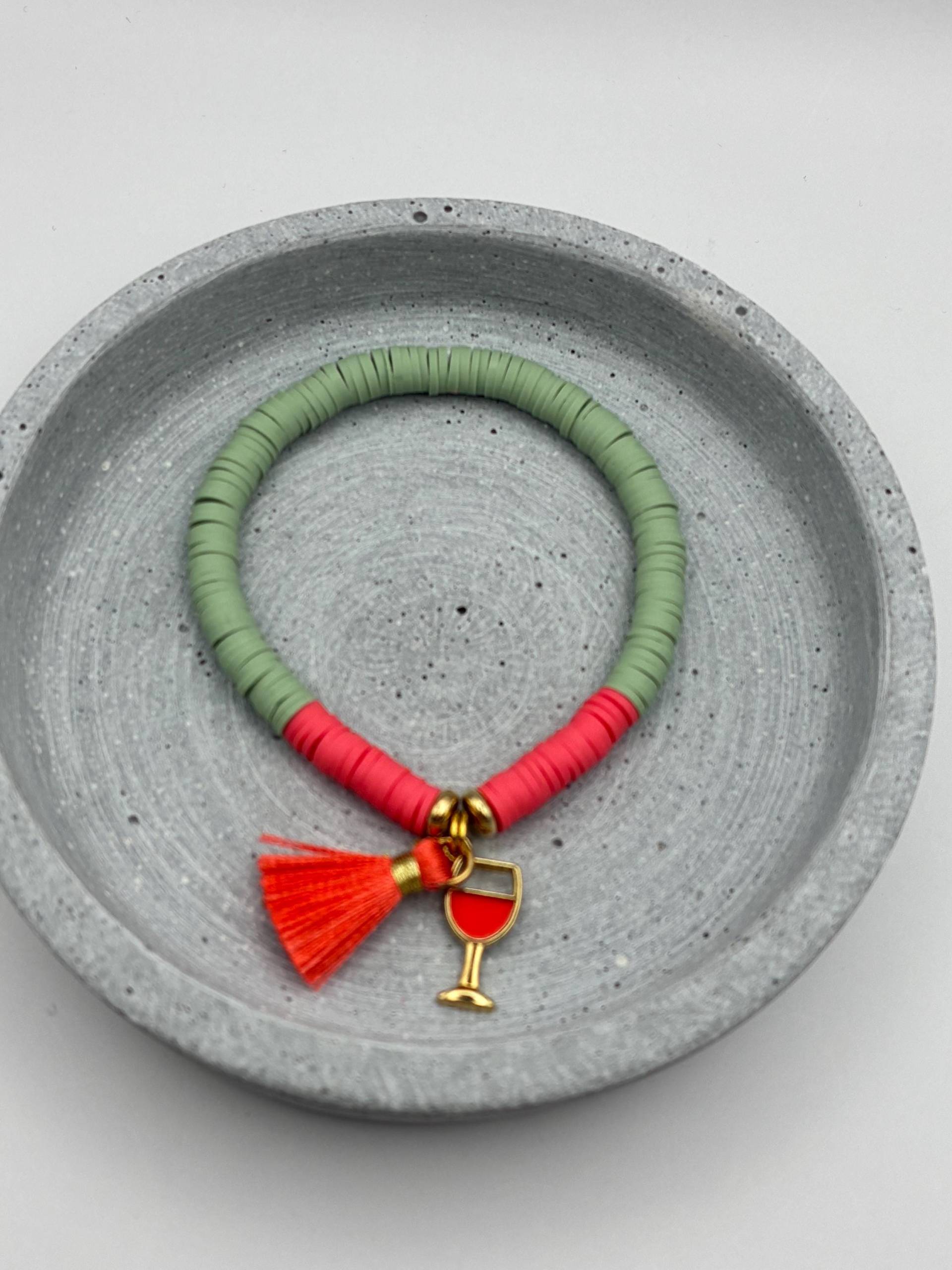 Sommer Armband in Neon Rot Und Khaki Oliv Katsuki Sommerarmband Sea Salt & Shells Getränk Rosa Spritz Sommer Armband in Neon Rot Und Khaki Oliv Katsuki Sommerarmband Sea Salt & Shells Getränk Rosa Spritz von SeaSaltandShellss