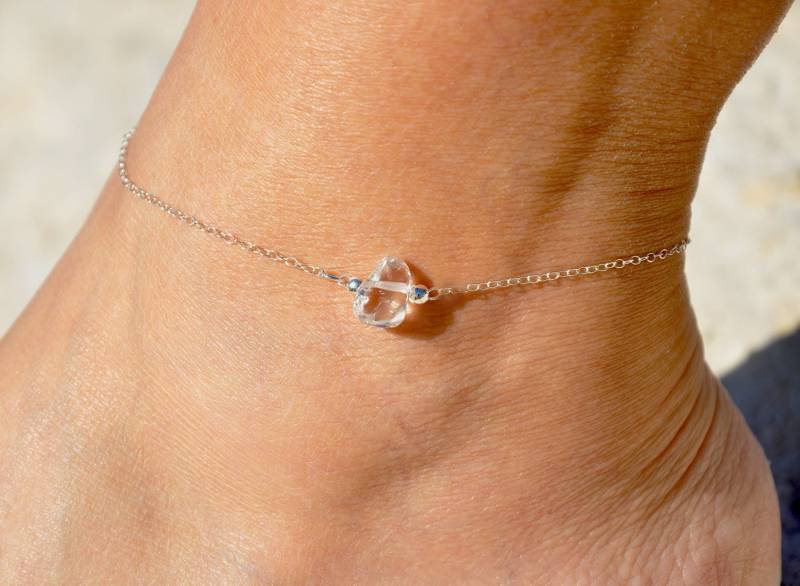 Bergkristall Fußkettchen in Sterling Silber Gold Und Rosegold Fill Von Seasidemotifs | Personalisieren Sie Ihr Für Ein Perfektes Geschenk von SeaSideMotifs