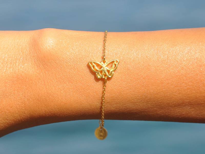 Personalisierte Schmetterling Armband in Gold, Silber Oder Rose Gold Von Sea Side Motive von SeaSideMotifs