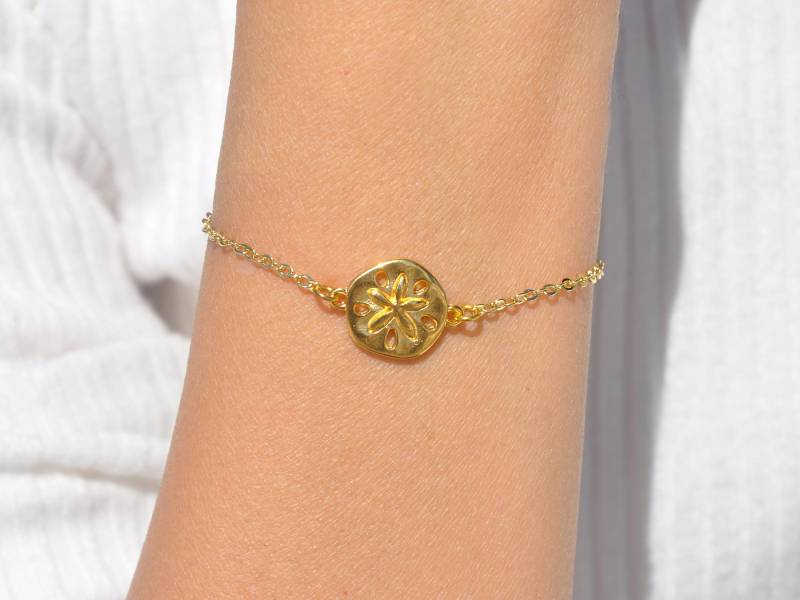 Sand Dollar Armband | Personalisierte in Gold Oder Silber, Sea Life Armband, Perfekte Ocean Lover Geschenk von SeaSideMotifs