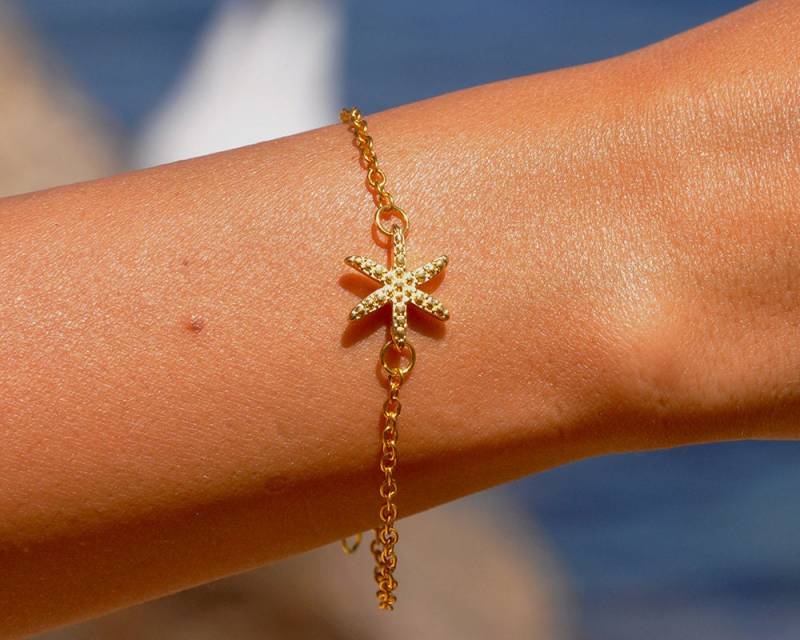 Seestern Armband - Personalisiertes in Gold Oder Silber Unter Dem Meer Ozean Mit Einem von SeaSideMotifs