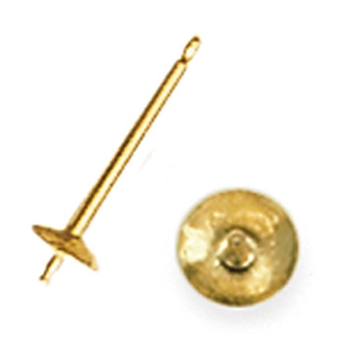 14K Gelb Oder Weißgold Ohrstecker Mit Schale Und Stift, Wird Paarweise Verkauft von SeaStarTrading