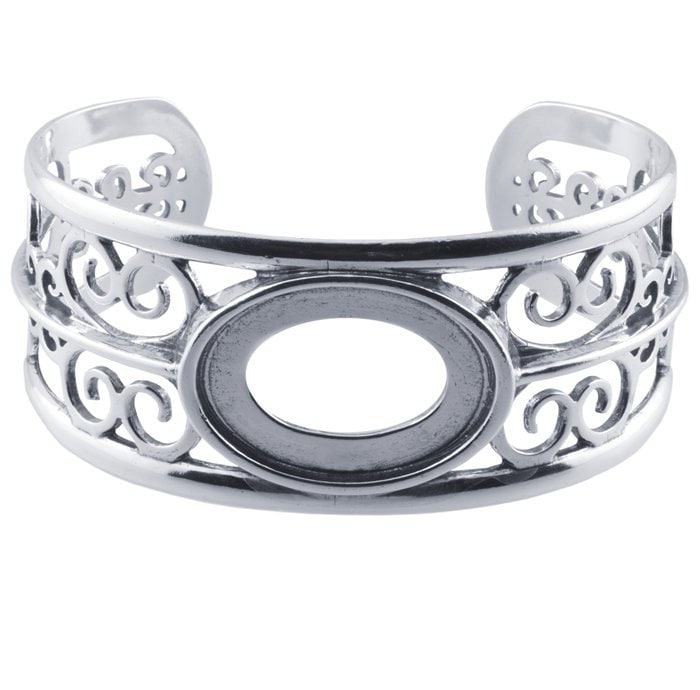 Filigranes Armband Aus Sterlingsilber Mit Einer Ovalen Lünette Von 25 X 18 Mm von SeaStarTrading