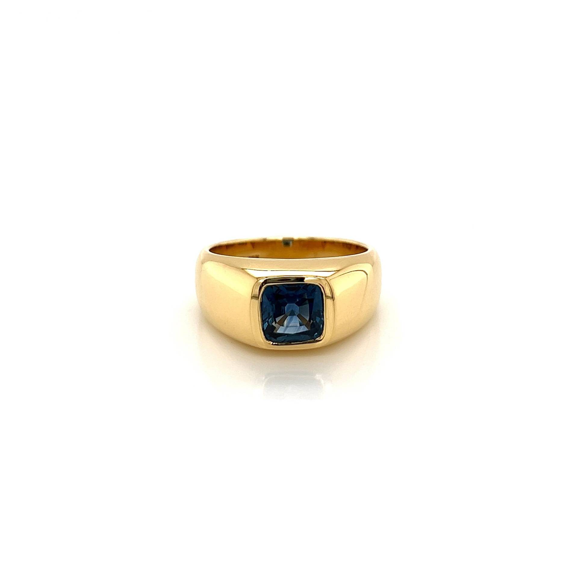 2.28Karat Blauer Saphir-Herrenring Gia von SeaWaveDiamonds