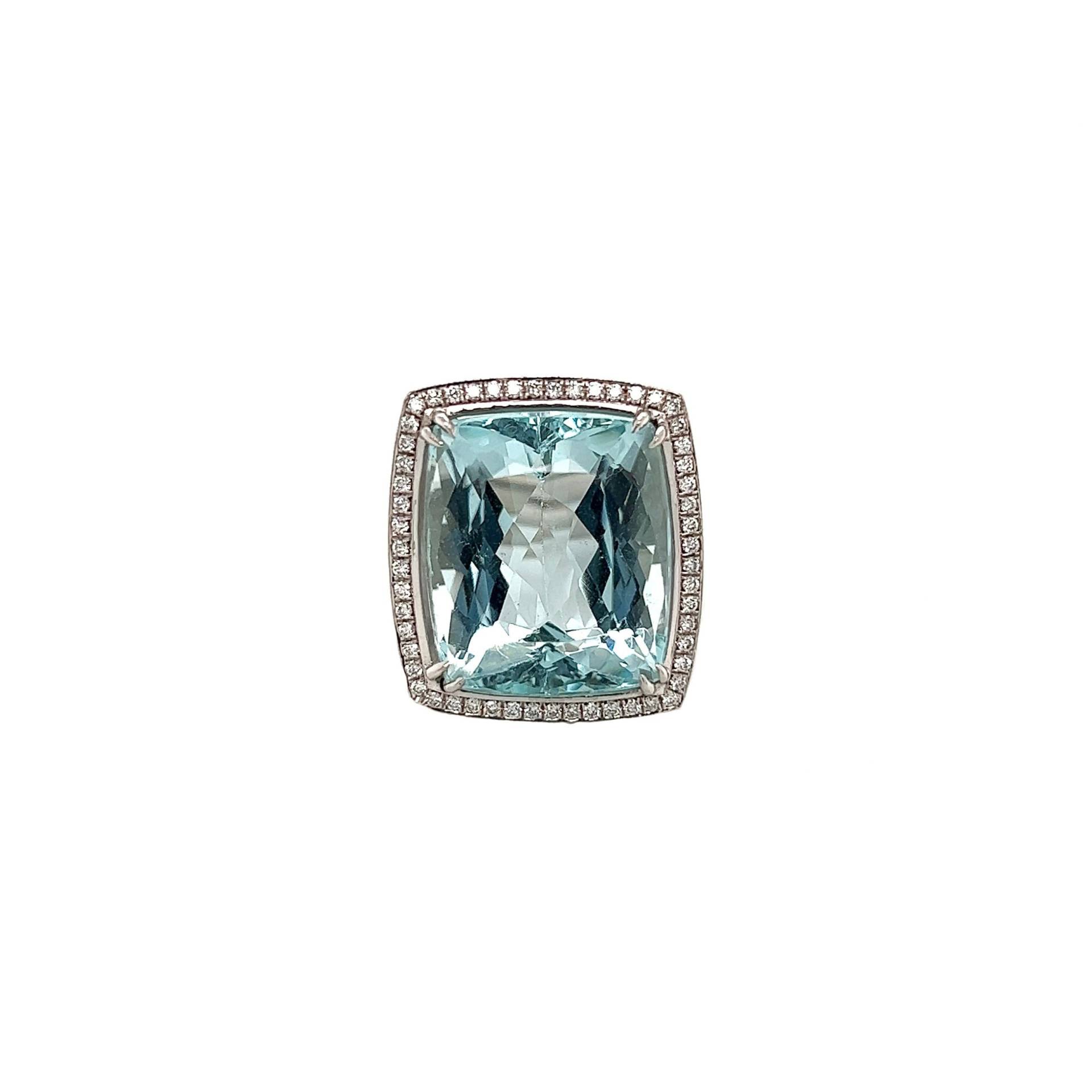 24.50Carat Aquamarin Damen Diamant Ring von SeaWaveDiamonds