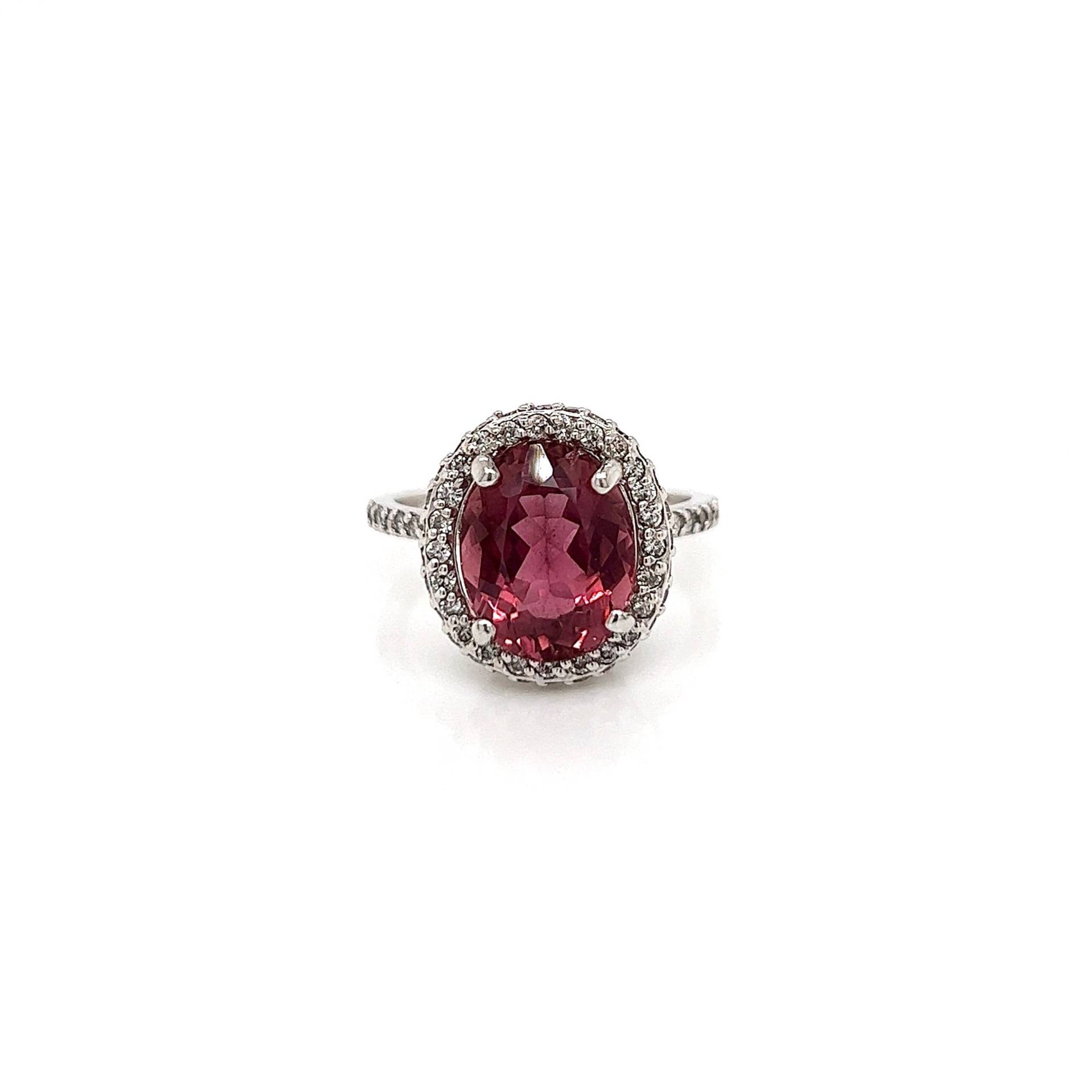 4.98Carat Pink Turmalin Damen Diamant Ring von SeaWaveDiamonds