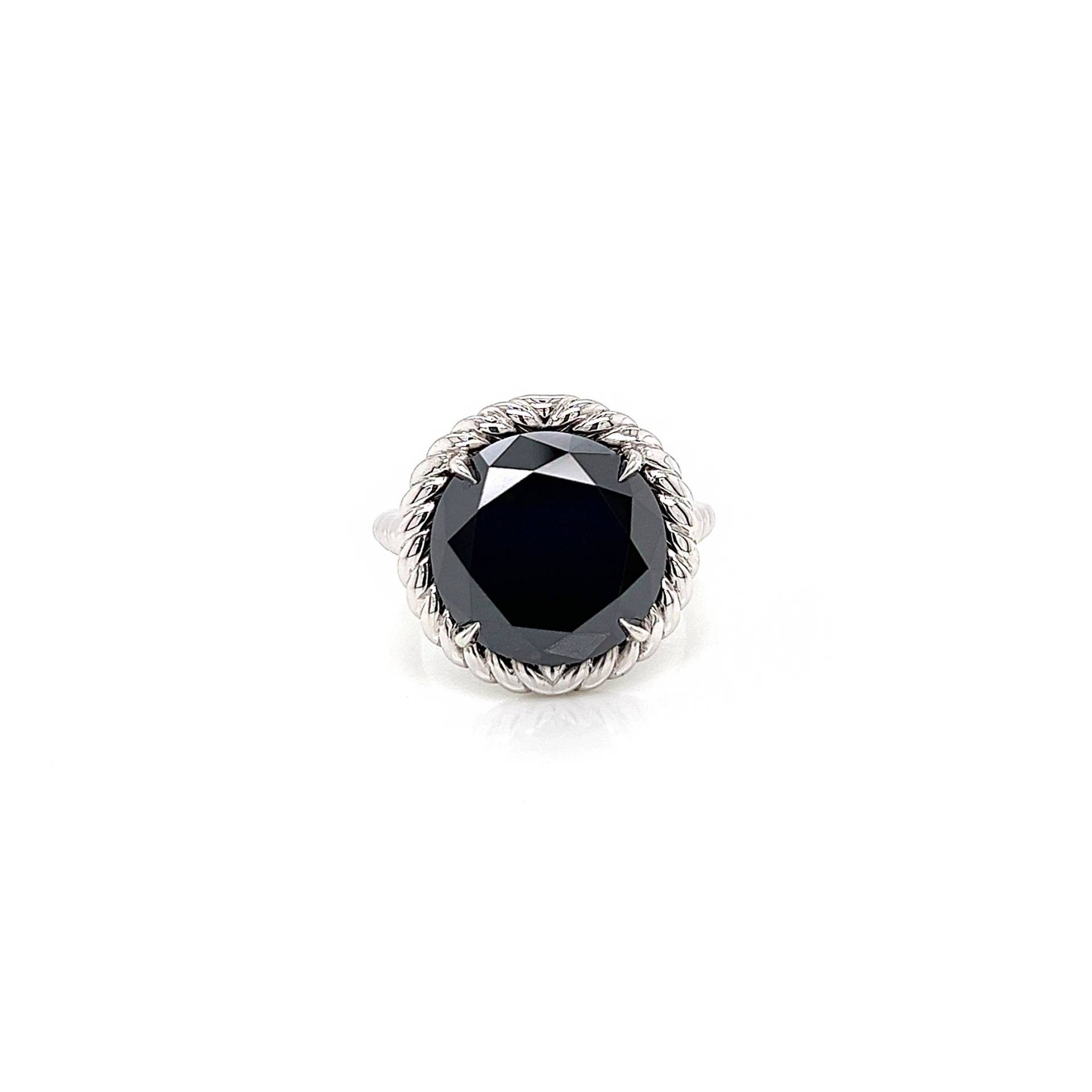 8.15Carat Schwarzer Diamant Damen Ring von SeaWaveDiamonds