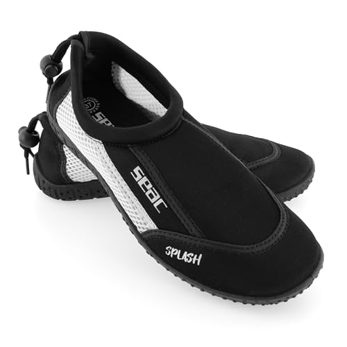 SEAC Splash, Strandschuhe für Erwachsene und Kinder, schnell trocknend, Schuhe für Meer, Strand und Pool, schwarz/weiß, 46 von SEAC