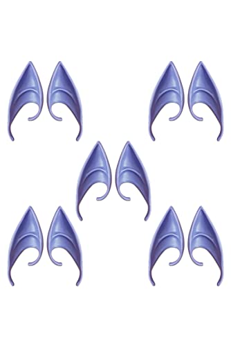 Seaehey Elf Ears Cosplay Elfen Ohren Blau Latex Ears 5 Pairs Anime Jake Sully Cosplay Neytiri Ohren Costume Soft Elf Cosplay Accessories Fairy Costume Halloween Party von Seaehey