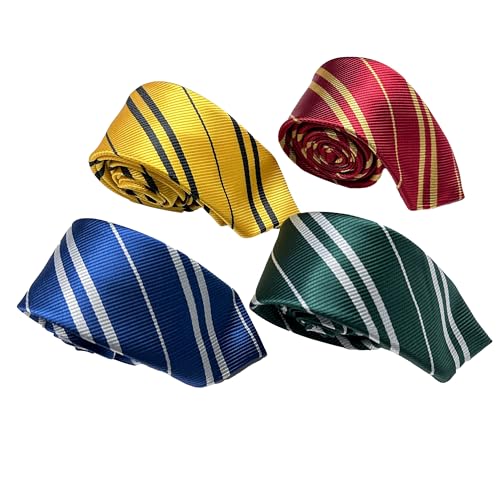Seaehey Krawatte Magische Krawatte Gestreifte Bedruckte Tie Striped Tie Necktie Multicoloured Wizard School Wizard Cloak Accessory Halloween Carnival Christmas Gifts (All+4, all) von Seaehey