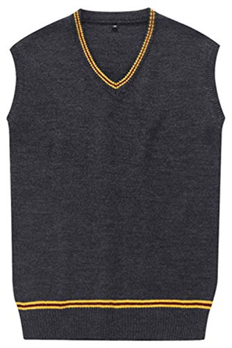 Seaehey Sweater Pullover Magie Cosplay Kostüm Weste V Neck Sleeveless Knitted Sweater Vest Sweatshirt Wizard Robe Halloween Carnival von Seaehey