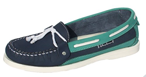 Seafarer Damen Bootsschuhe Yachtsman Nubukleder Bootsschuhe, Größen 37 - 42, Blau - Indigo Jade - Größe: 39 EU von Seafarer