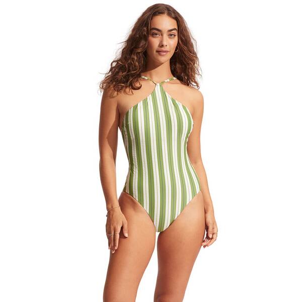 SEAFOLLY Damen Badeanzug Cabana High neck One Piece von Seafolly