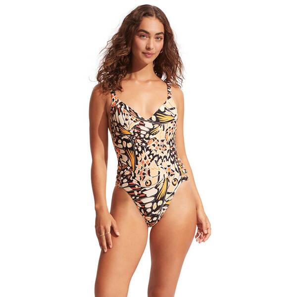 SEAFOLLY Damen Badeanzug Take Flight Gathered Strap One Piece von Seafolly