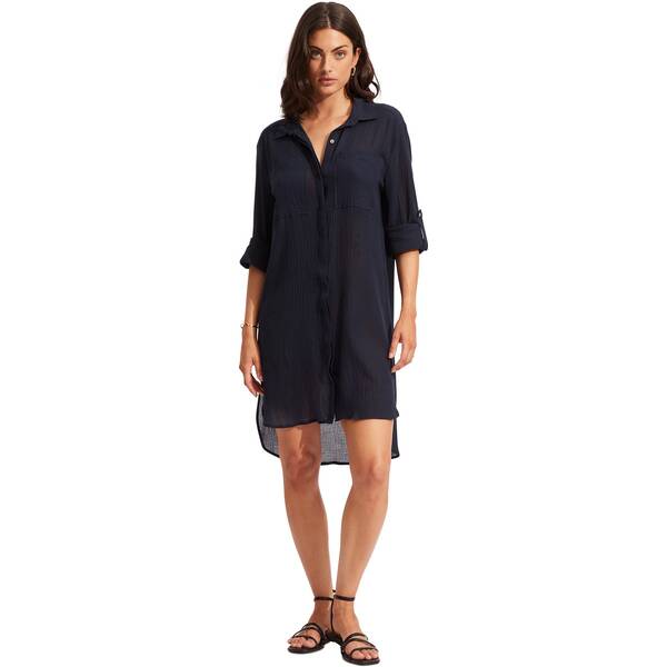 SEAFOLLY Damen Strandkleid /-Hemd Crinkle Twill Beach Shirt von Seafolly