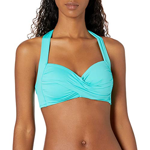 SEAFOLLY Damen Twist Soft Cup Halter Top Swimsuit Bikini, Antigua Blau, 36 von Seafolly