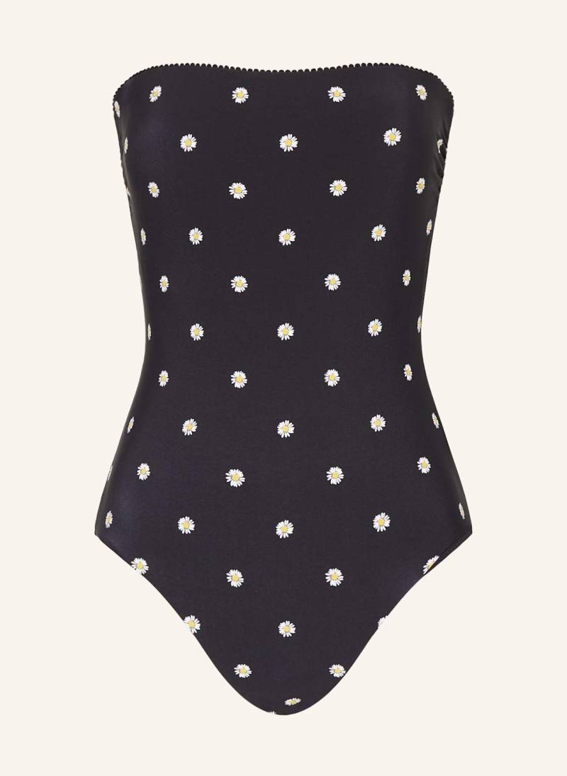 Seafolly Bandeau-Badeanzug Daisychain schwarz von Seafolly