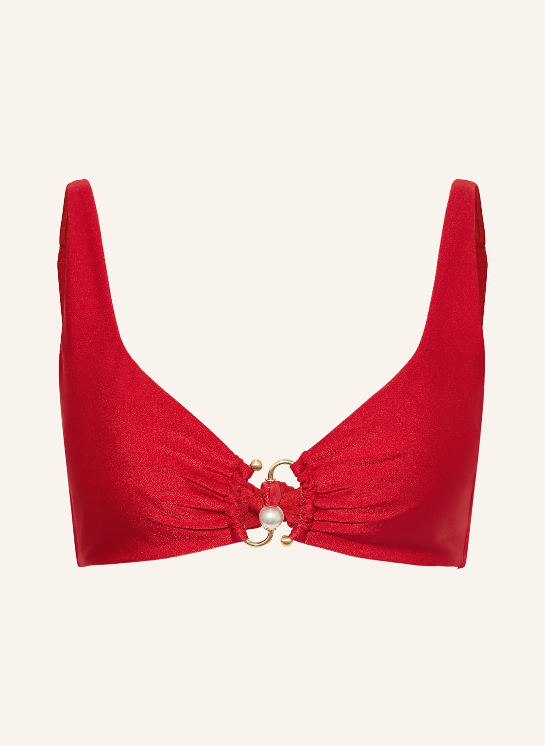 Seafolly Bralette-Bikini-Top Palermo Mit Schmuckperlen rot von Seafolly