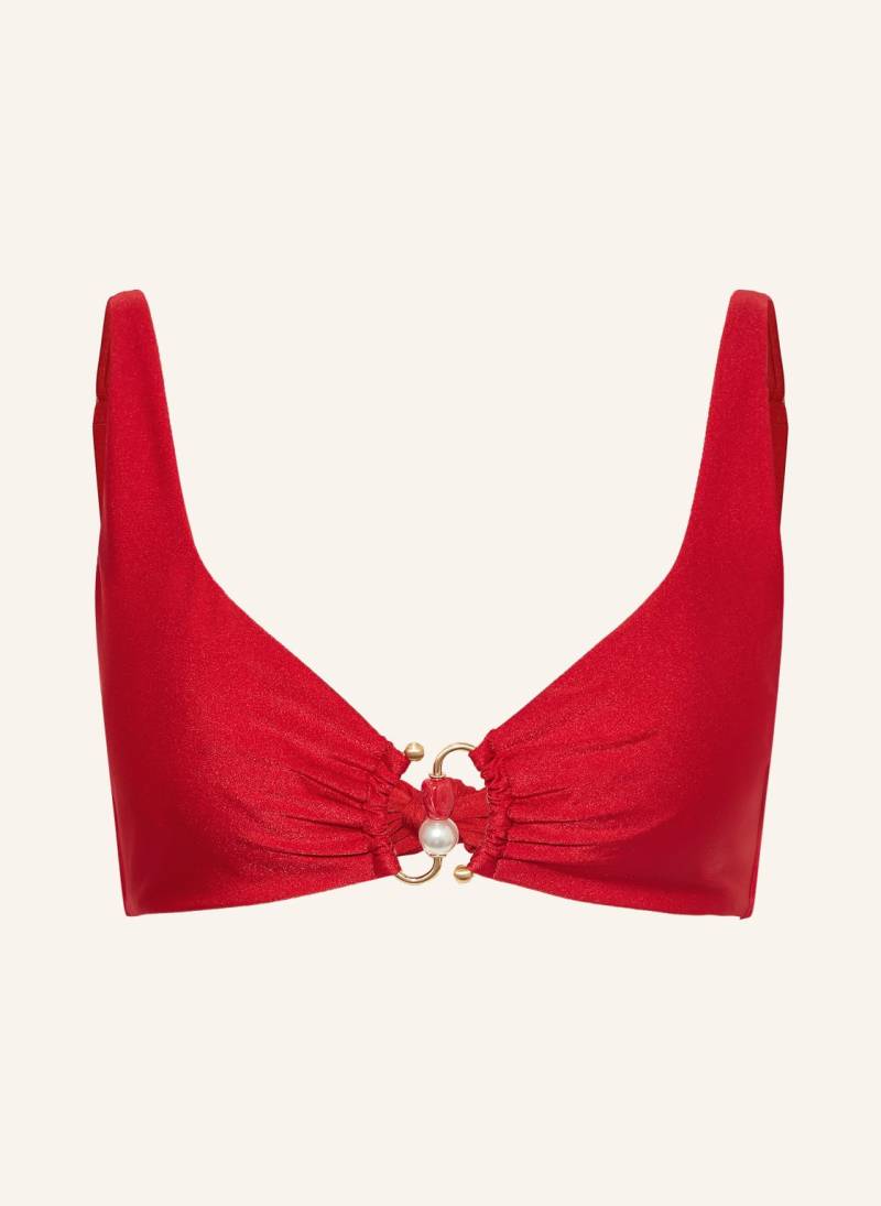 Seafolly Bralette-Bikini-Top Palermo Mit Schmuckperlen rot von Seafolly