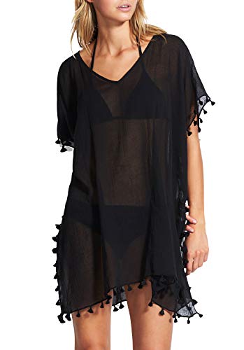 Seafolly Damen Amnesia Kaftan Pareos, Schwarz (Black), One Size (Herstellergröße:O/S) von Seafolly