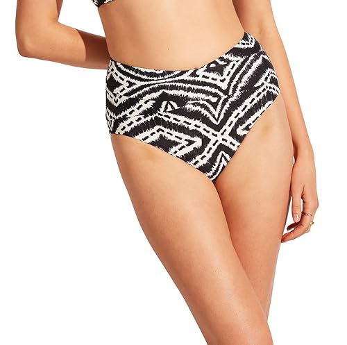 Seafolly Damen Badeanzug Taille und hohem Beinausschnitt Bikini-Unterteile, Sansibar Schwarz, 42 von Seafolly