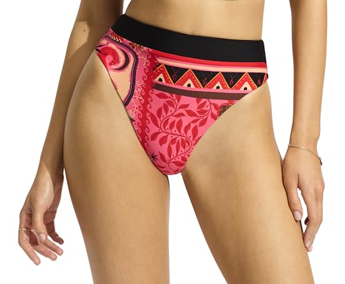 Seafolly Damen Bikinihose Taille, freche Abdeckung, hoher Beinausschnitt Bikini-Unterteile, Atlantis Paradipink, 38 von Seafolly