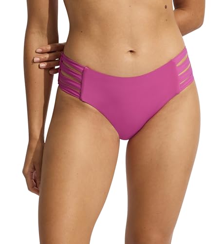 Seafolly Damen Bikinihose mit Mehreren Trägern, Hipster, vollständige Abdeckung Bikini-Unterteile, Eco Collective Hot Pink, 38 von Seafolly