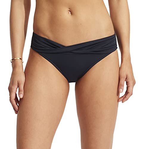 Seafolly Damen-Bikinihose mit Twist-Band, Hipster, volle Abdeckung, Badeanzug, Eco Collective True Navy, 38 von Seafolly