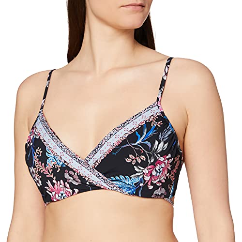 Seafolly Damen Bikinioberteil Water Garden Wrap Front Booster, Schwarz (Black), 40 (Herstellergröße: 14) von Seafolly