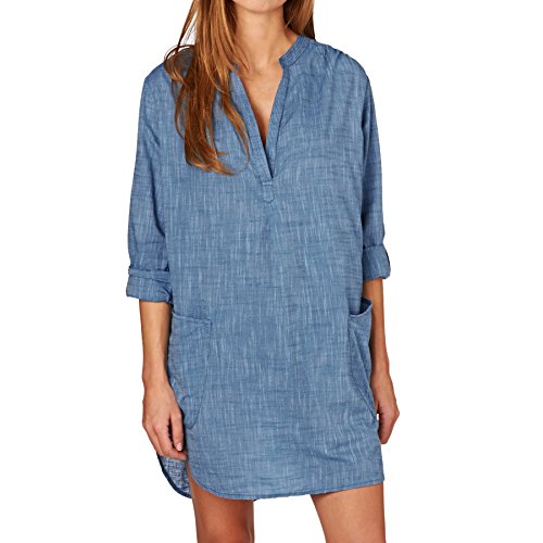 Seafolly Damen Boyfriend Beach Shirt Strandkleider, Blau (Chambray), 36 (Herstellergröße:S) von Seafolly