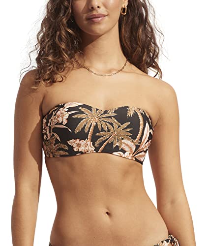 Seafolly Damen Bustier Bandeau Bikini Top Badeanzug, Castaway Black, 40 von Seafolly