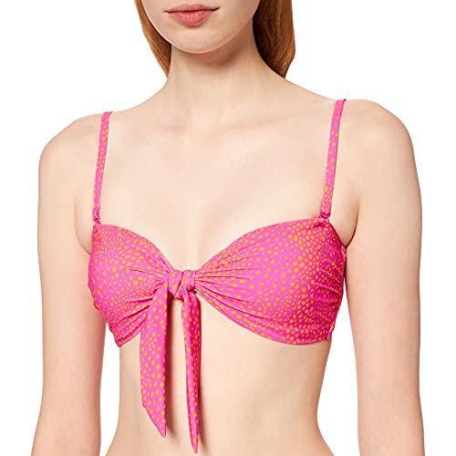 Seafolly Damen Safari Spot Twist Tie Front Bandeau Bikinioberteil, Mehrfarbig (Ultra Pink Ultra Pink), 32 (Herstellergröße: 6) von Seafolly