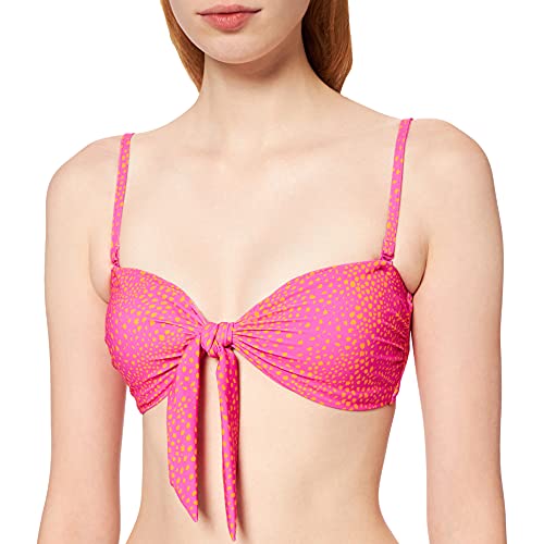 Seafolly Damen Safari Spot Twist Tie Front Bandeau Bikinioberteil, Mehrfarbig (Ultra Pink Ultra Pink), 40 (Herstellergröße: 14) von Seafolly