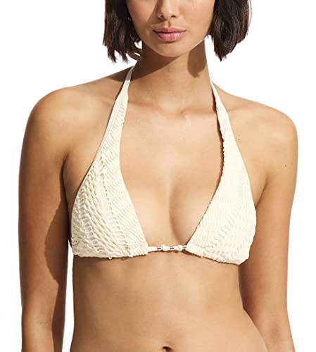 Seafolly Damen Slide Triangel Top Badeanzug Bikini, Marrakesch Ecru, 38 von Seafolly