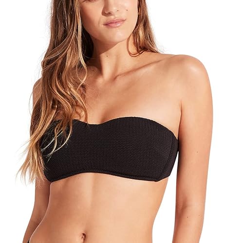 Seafolly Damen Soft Cup Bustier Bandeau Top Badeanzug Bikini, Sea Dive Schwarz, 36 von Seafolly