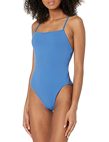 Seafolly Damen Square Neck Maillot Badeanzug, Marina Blue, 42 von Seafolly