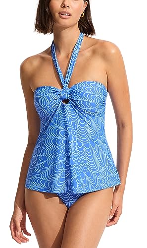 Seafolly Damen Standard Schärpe Neckholder Tankini Top Badeanzug, Seychellen Azure, 40 von Seafolly