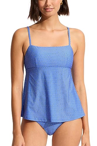 Seafolly Damen Tankini Top Badeanzug mit quadratischem Ausschnitt, Eden Azure, 40 von Seafolly