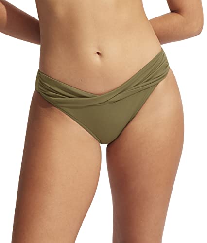 Seafolly Damen Twist Band und vollständiger Abdeckung Bikini-Unterteile, Eco Collective Olive, 40 von Seafolly