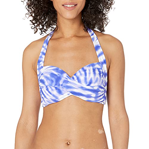 SEAFOLLY Damen Twist Soft Cup Halter Top Swimsuit Bikini, Beach Break Dazzling Blue, 38 von Seafolly