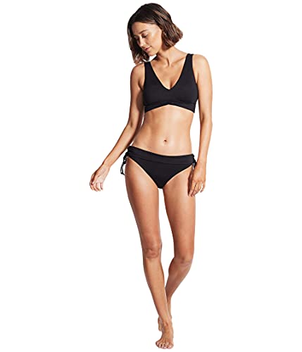 Seafolly Damen V Neck Crop Top Bikini, Black, 42 von Seafolly