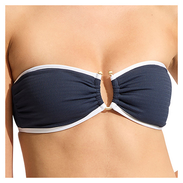 Seafolly - Women's Beach Bound Ring Front Bandeau - Bikini-Top Gr 34 blau Seafolly - Women's Beach Bound Ring Front Bandeau - Bikini-Top Gr 34 blau von Seafolly