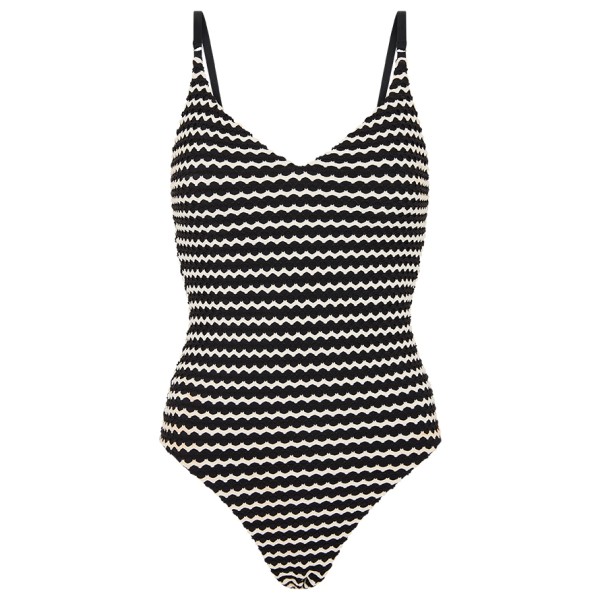 Seafolly - Women's Mesh Effect V Neck One Piece - Badeanzug Gr 34 grau/schwarz von Seafolly