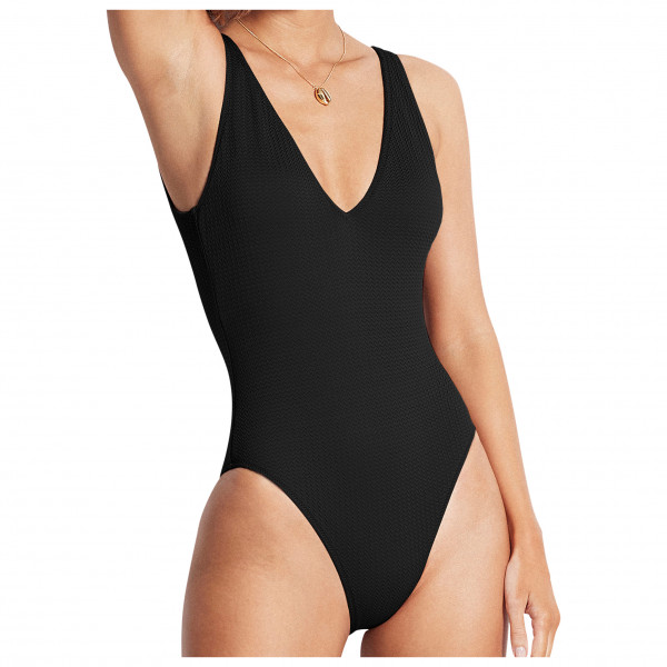 Seafolly - Women's Sea Dive Deep V Neck One Piece - Badeanzug Gr 42 schwarz von Seafolly