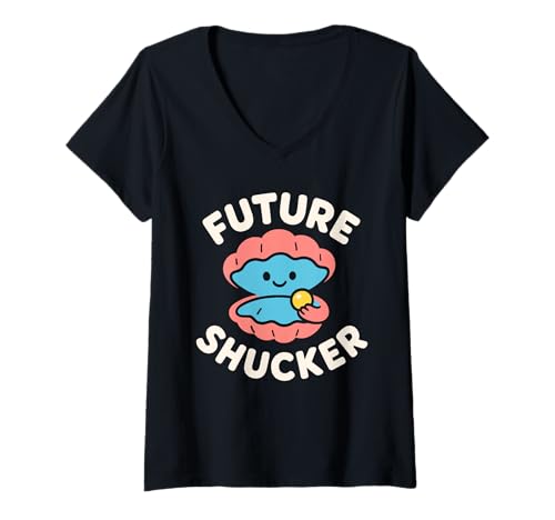 Damen Oyster Farmer Coastal Saltwater Crew Muschelfestival Papa T-Shirt mit V-Ausschnitt Damen Oyster Farmer Coastal Saltwater Crew Muschelfestival Papa T-Shirt mit V-Ausschnitt von Seafood Farming Shuck Yeah Proud Work Gift Apparel