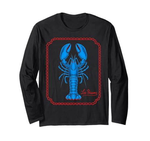 Retro Hummer Meeresfrüchte Festival Liebhaber Männer Frauen Langarmshirt von Seafood Festival Apparel
