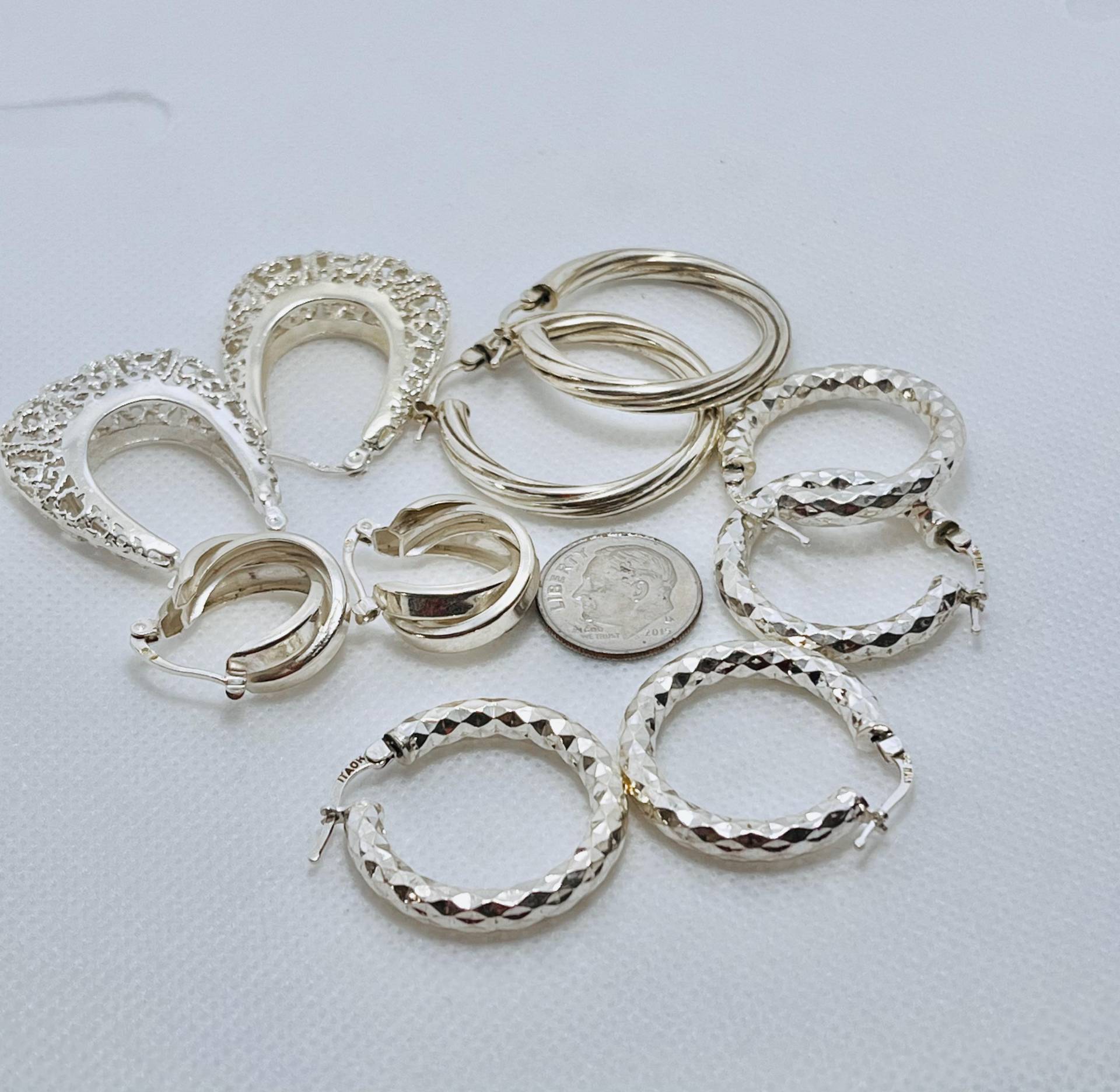 sterling Silber Ohrring Set Filigran, Gehämmert, Geflochten, Verdreht sterling Silber Ohrring Set Filigran, Gehämmert, Geflochten, Verdreht von SeaglassGemsbyCherie