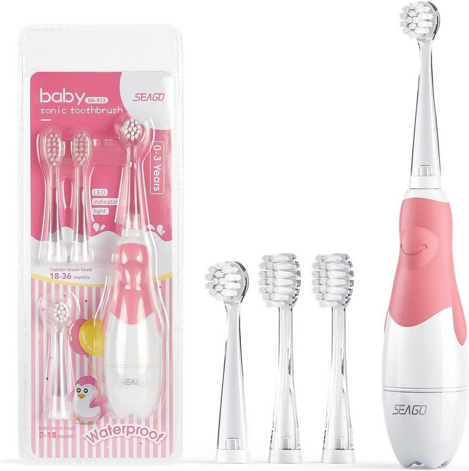 Seago Schallzahnbürste SG-513, Aufsteckbürsten: 4 St., Baby Elektrische Schall Zahnbürste 0-3 Seago Schallzahnbürste SG-513, Aufsteckbürsten: 4 St., Baby Elektrische Schall Zahnbürste 0-3 von Seago