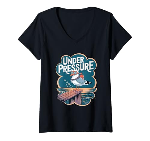 Damen Möwe Scuba Ocean Humor Coastal T-Shirt mit V-Ausschnitt Damen Möwe Scuba Ocean Humor Coastal T-Shirt mit V-Ausschnitt von Seagull Scuba Diver Ocean Humor Coastal Stress
